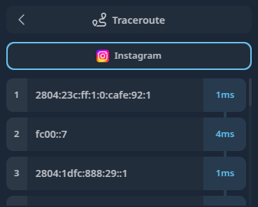IXC ACS traceroute diagnostic - network path analysis